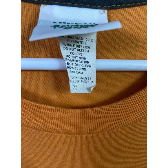 Vintage VTG Y2K 90s Souvenir RainForest Cafe Frog Logo Orange Shirt Sz XLarge - Picture 5 of 9